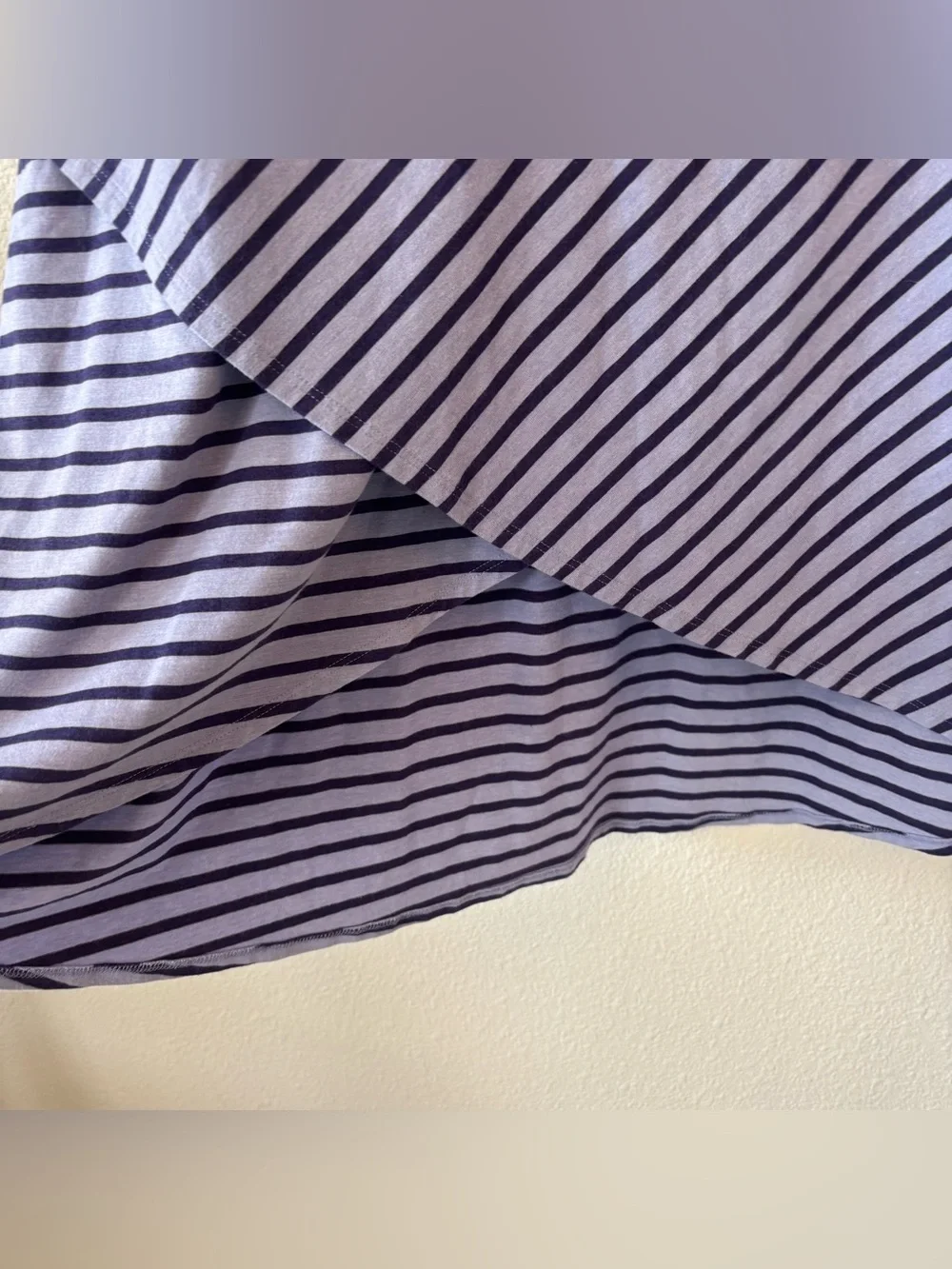 Soft Surroundings Sarina Striped Tank Dress Large Pima Cotton High Low Tulip Hem - Picture 7 of 10